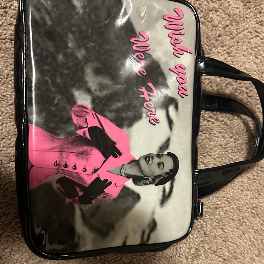 Retro Graphic Pink and Black Women’s travel cosmetic Bag